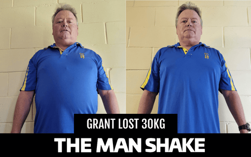 Grant lost 30kg in 6 months using The Man Shake GO! — before & after