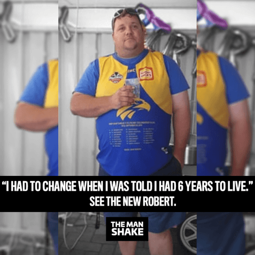 Robert lost 40kg in 13 months using The Man Shake — before & after